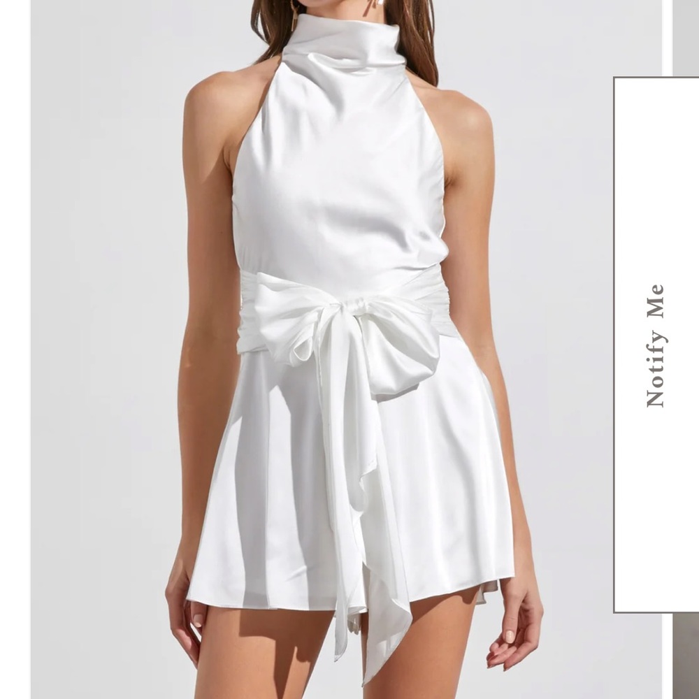 NWT DO + BE Satin Waist Tie Romper